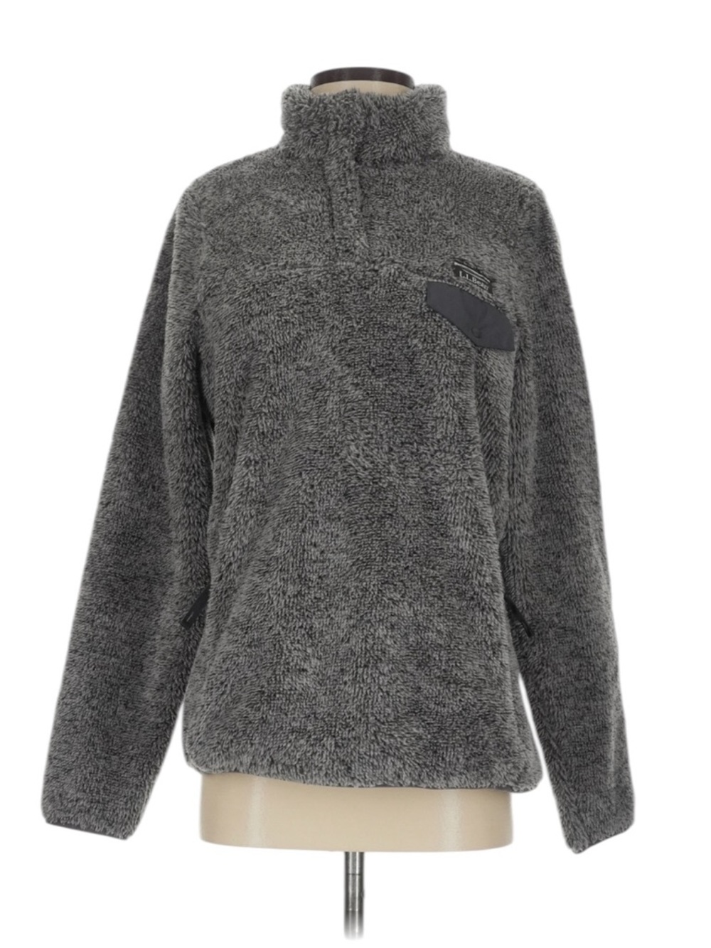 L.L. Bean Woman's Hi-Pile Fleece Pullover Size Small Gray Outdoors Gorp Camping